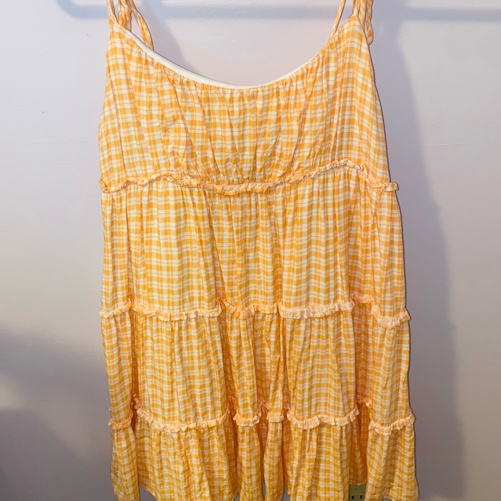 Orang and White Sundress